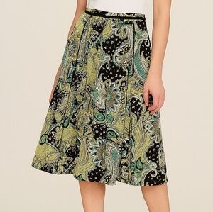 Paisley Floral Panelled A-Line Skirt 16 90's Bohemian Cottage Core Grandmacore